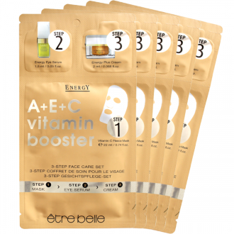 Etre Belle - Energy - 3 Step energy fleece mask 5 ks - Flísová energy maska s vitamínom C 5 ks
